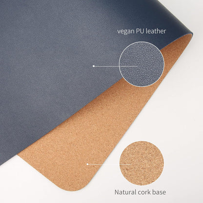 RENMTURE Dual-Sided Mouse Pad, Natural Cork & PU Leather Large Desk Pad for Office and Home Work, Desk Protector Non-Slip, Waterproof, Easy Clean (Olive Green, 32"x16")