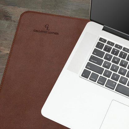 Gallaway Leather Desk Mat, Office Writing Desk Pad, Large 36" x 17" Dark Brown, for Top of Desks, Gift Ready Elegant Computer Desk Cover Protector PU Leather