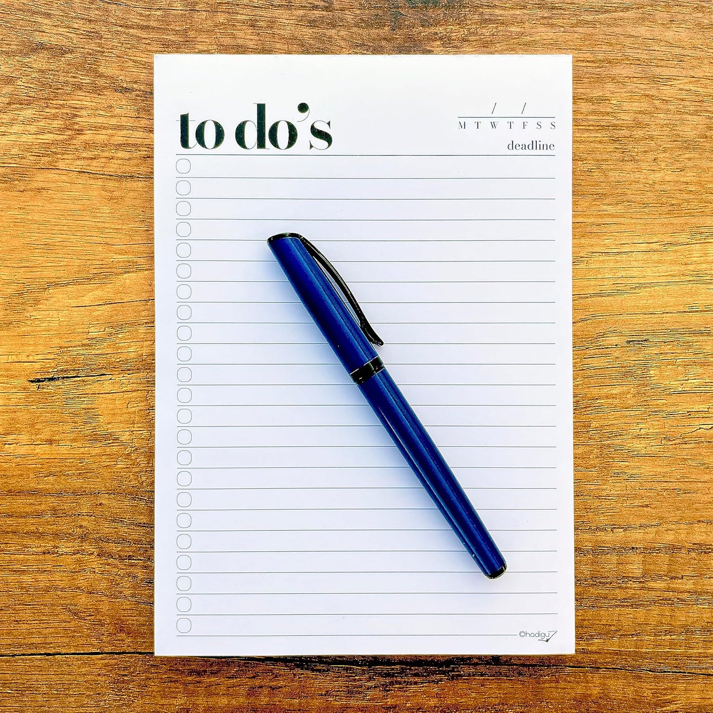 HADIGU To Do List Notepad A5 Size (8.3"x5.8") Premium Thick Paper With Cardboard Back Support, Undated Daily Planner Notepad, Daily To Do List Notebook, Ruled Pages, Checkboxes, Deadline Column.