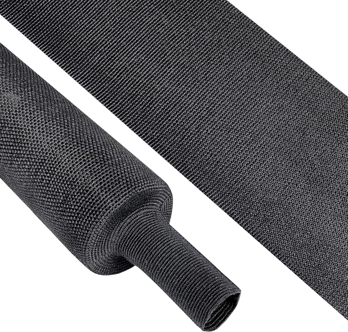 Braided Sleeving Heat Shrinkable Fabric 2:1 Ratio- Abrasion Protection Flexibility Wiring Harness Cable Sheath (3/8" ID, 16ft) - Colors A
