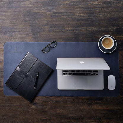 Gallaway Leather Desk Mat, Office Writing Desk Pad, Large 36" x 17" Dark Brown, for Top of Desks, Gift Ready Elegant Computer Desk Cover Protector PU Leather