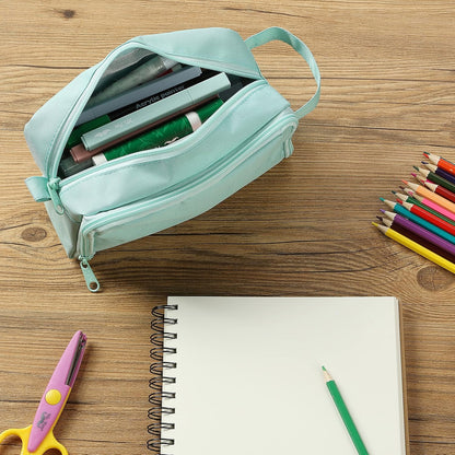 Mr. Pen- High Capacity Pencil Case, Large Pencil Pouch with 3 Compartments and 2 Pockets, Large Pencil Bag with Smooth Zipper, Cute Pencil Case Pouch Organizer, School Supplies for Teens