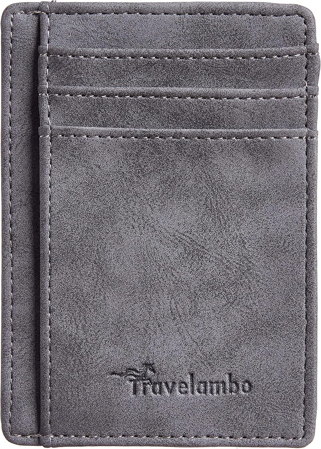 Travelambo Slim Wallet Front Pocket Minimalist Leather RFID Blocking Medium Size