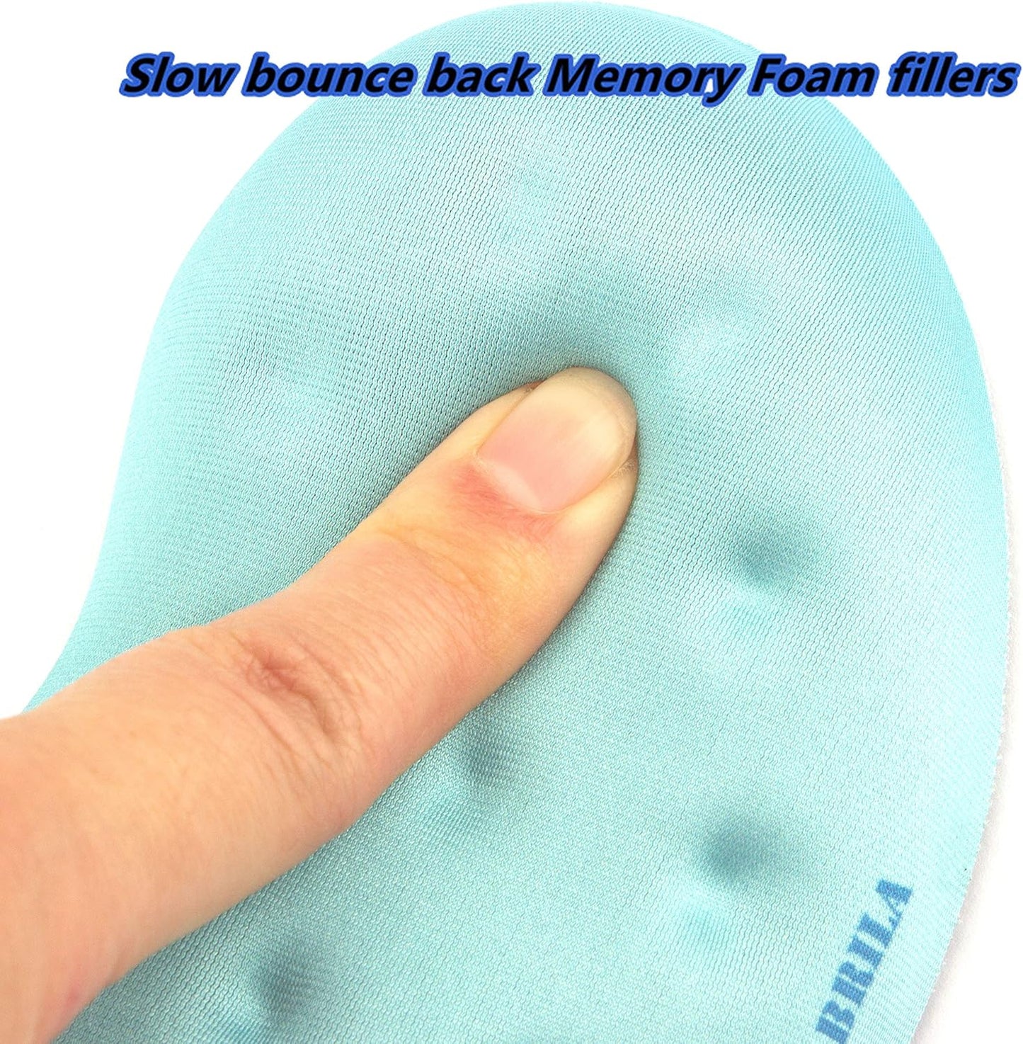 BRILA Ergonomic Memory Foam Mouse Wrist Rest Support Pad Cushion for Computer, Laptop, Office Work, PC Gaming - Massage Holes Design - Wrist Pain Relief (Black Mouse Wrist Rest)