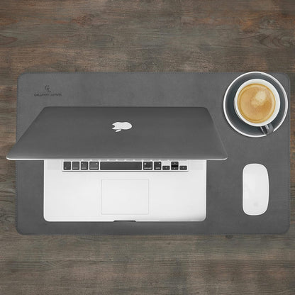 Gallaway Leather Desk Mat, Office Writing Desk Pad, Large 36" x 17" Dark Brown, for Top of Desks, Gift Ready Elegant Computer Desk Cover Protector PU Leather
